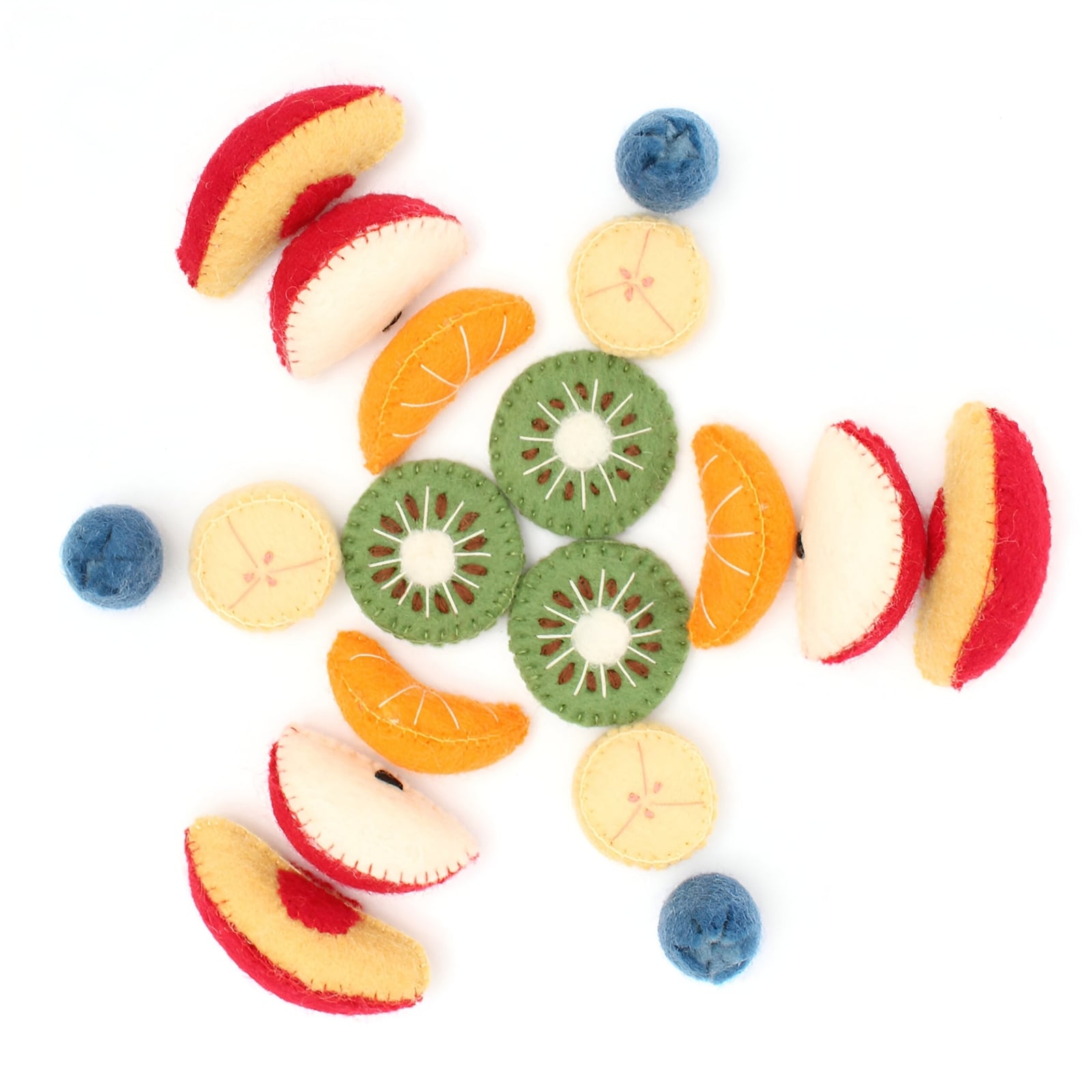 Filz Obst Kiwi-Scheiben, 6-teilig