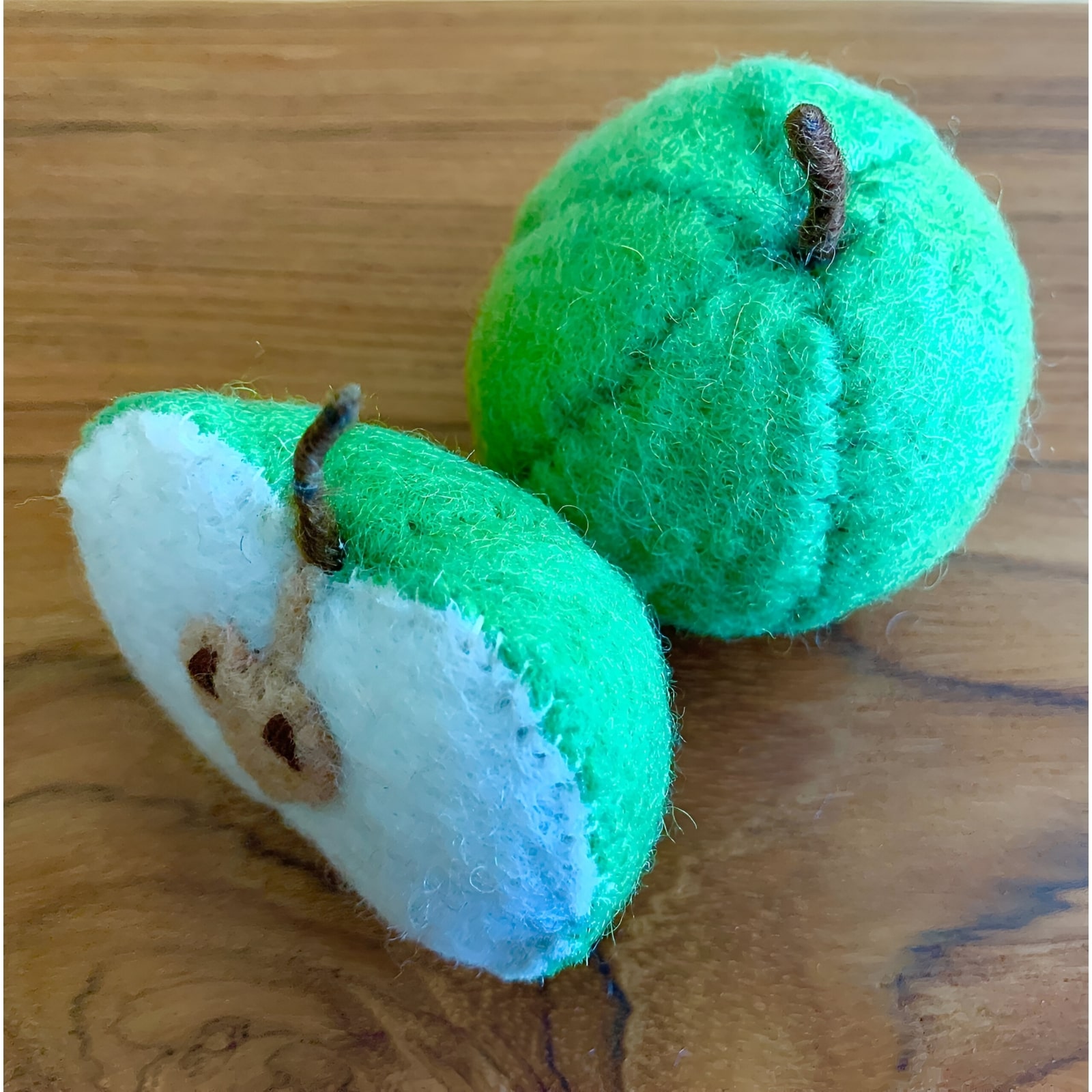 Filz Obst Grüner Apfel, 2-teilig