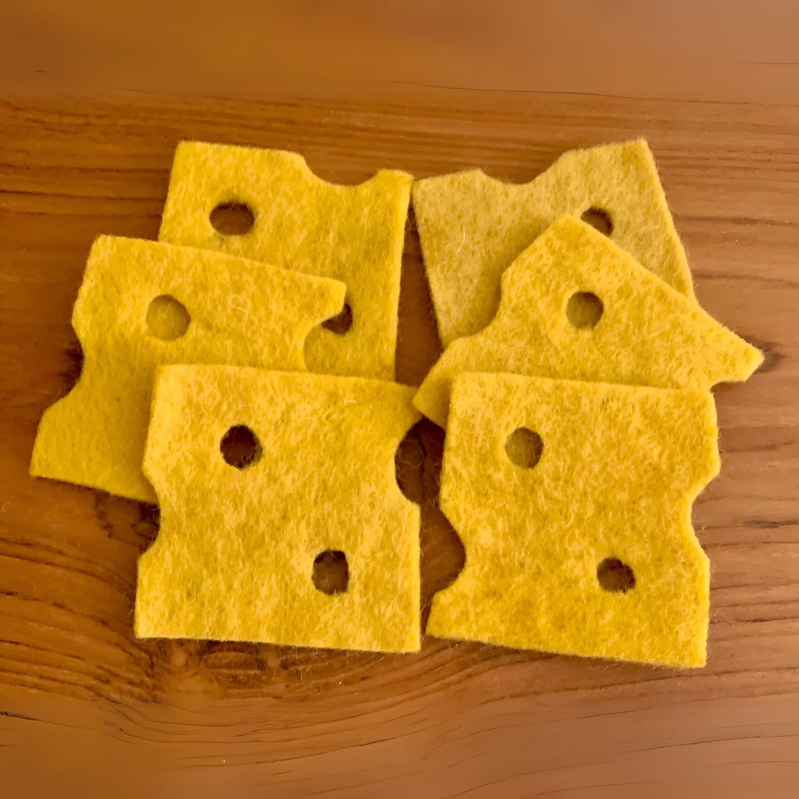 Filz Jarlsberg-Käse-Scheiben, 6-teilig