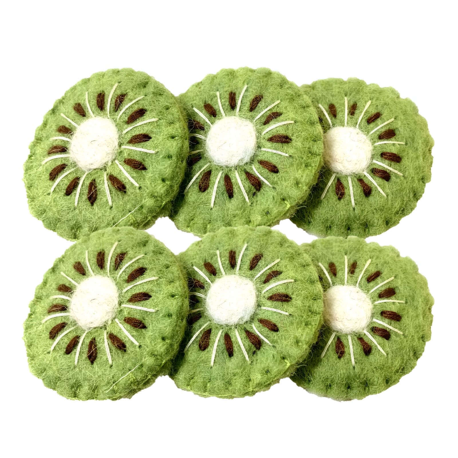 Filz Obst Kiwi-Scheiben, 6-teilig