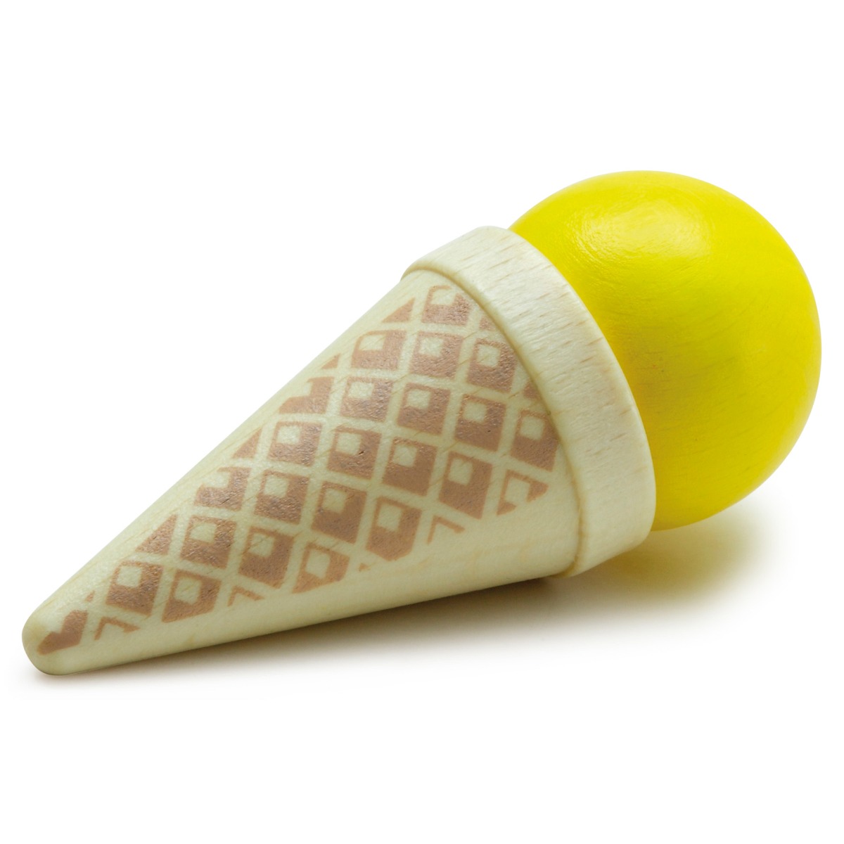 Erzi Kaufladen Eistüte mit Eis gelb